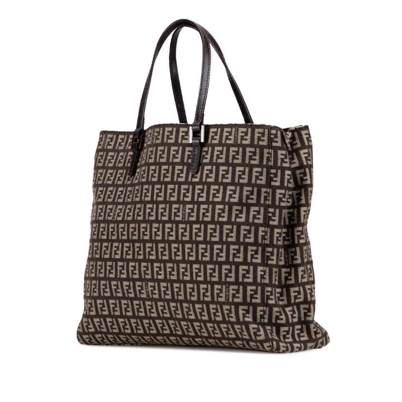 Fendi Zucchino Canvas Tote Brown Canvas Good condition - Back View
