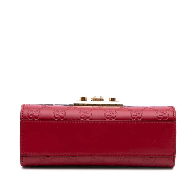 Gucci Small Guccissima Padlock Crossbody Red Leather Good condition - Inside View
