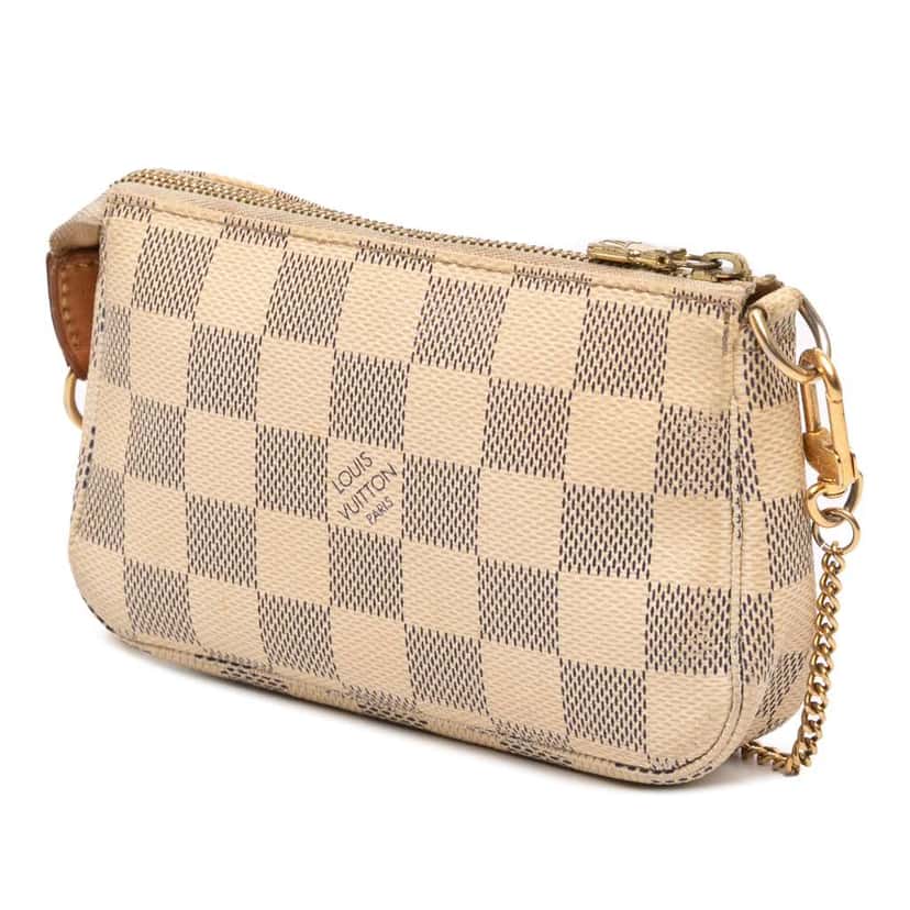 Louis Vuitton Damier Azur Mini Pochette Accessoires White Very good condition - Back View