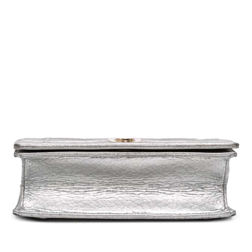 Dior Medium Metallic Ceramic Effect Deerskin Diorama Flap Silver Leather Good condition - Inside View