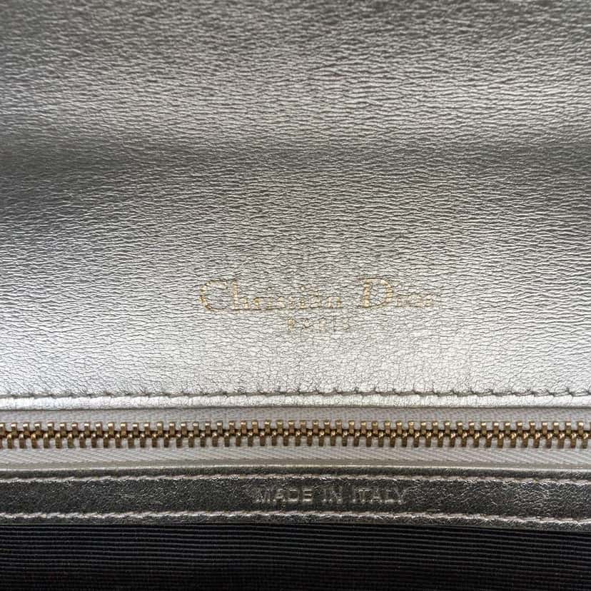 Dior Medium Metallic Ceramic Effect Deerskin Diorama Flap Silver Leather Good condition - Box View