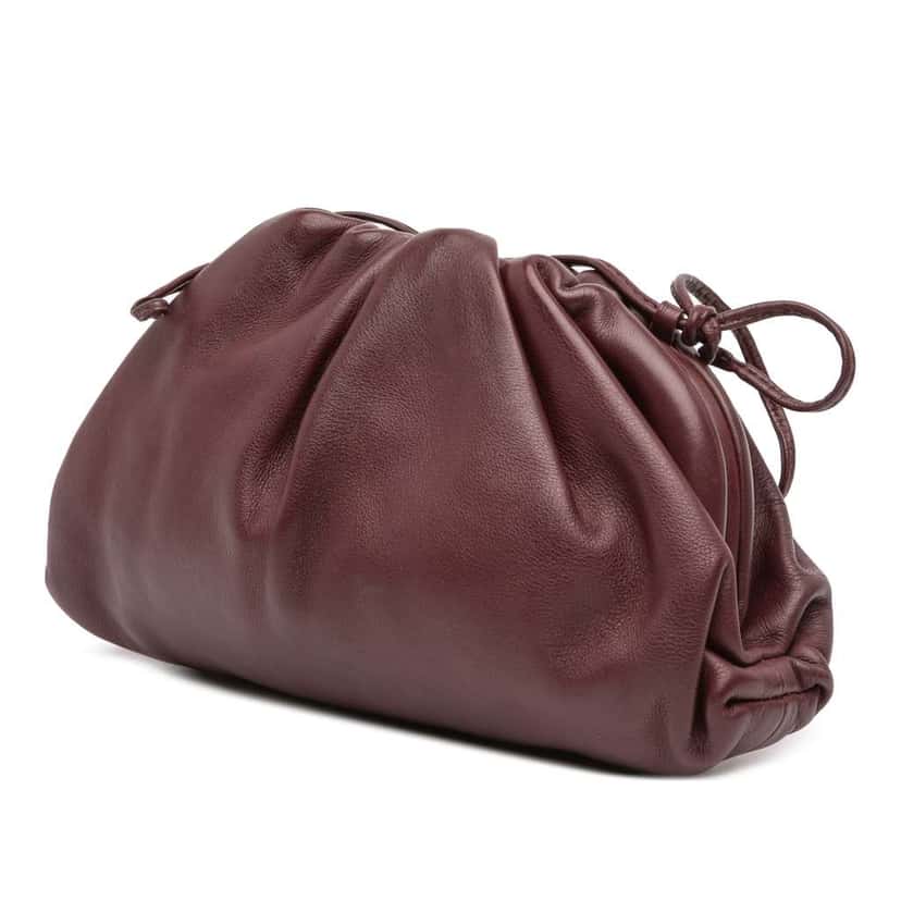 Bottega Veneta Lambskin The Mini Pouch Crossbody Red Leather Good condition - Back View