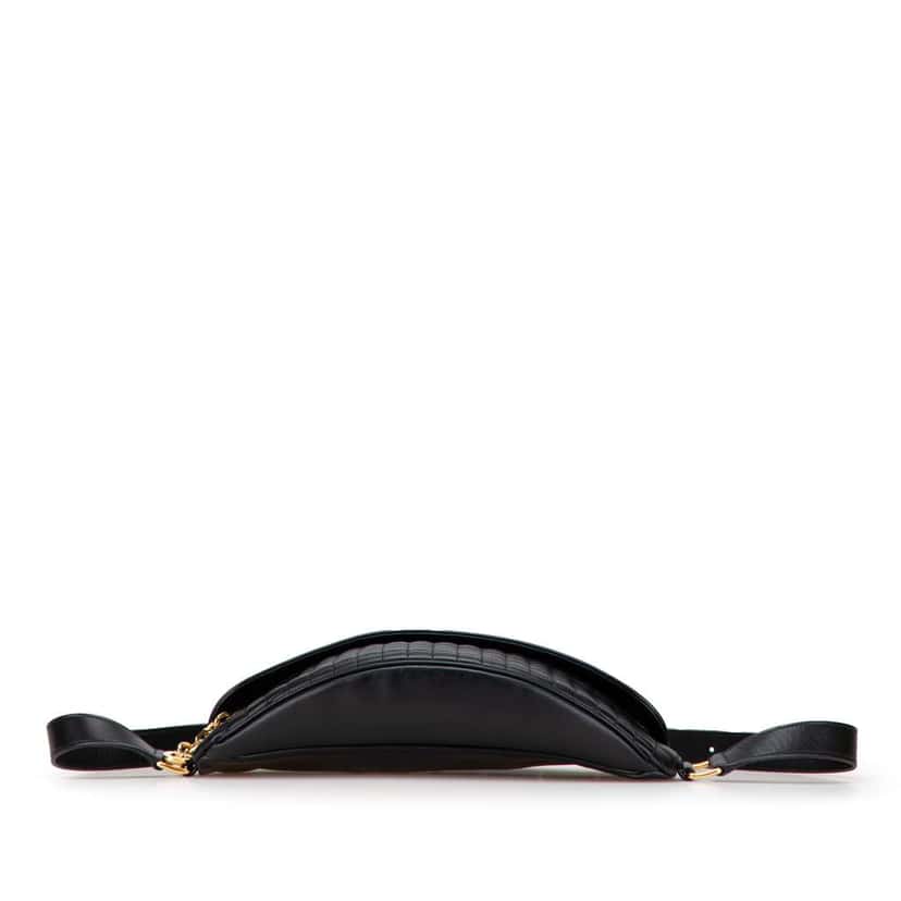 Celine Quilted Calfskin C Charm Belt Bag Black Leather Good condition - Inside View