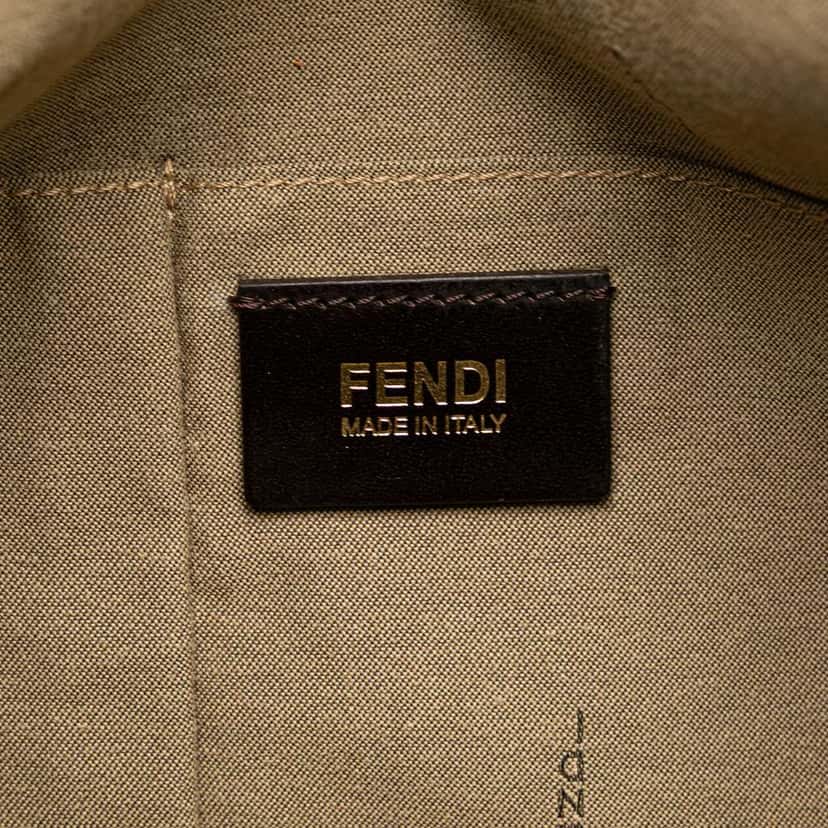 Fendi Medium Leather Chains Tote Brown Leather Good condition - Box View