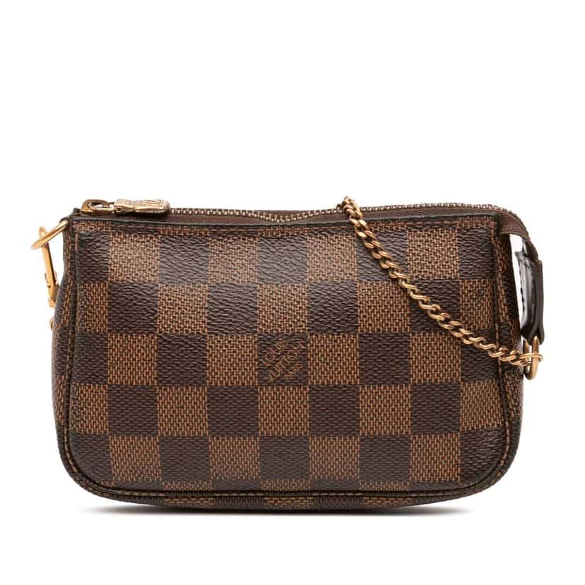 Louis Vuitton Damier Ebene Mini Pochette Accessoires Brown Good condition - Front View