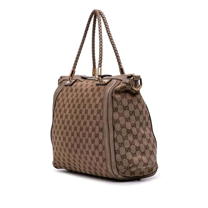 Gucci Large GG Canvas Bella Satchel Brown Canvas Good condition - Back View