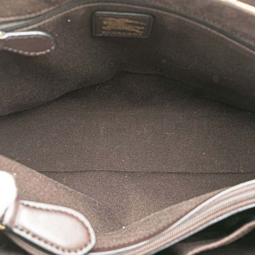 Burberry Haymarket Check PVC Tote Brown Good condition - Model View