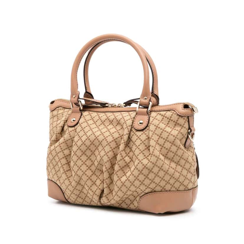 Gucci Diamante Canvas Sukey Satchel Brown Canvas Good condition - Back View