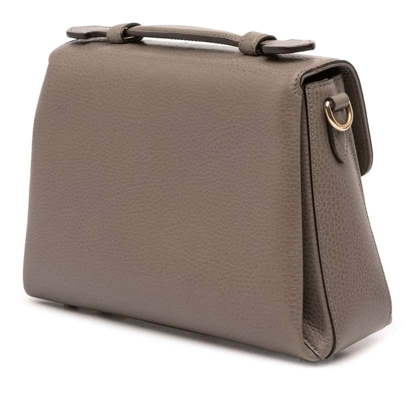 Gucci Small Dollar Calf Interlocking G Satchel Grey Leather Good condition - Back View