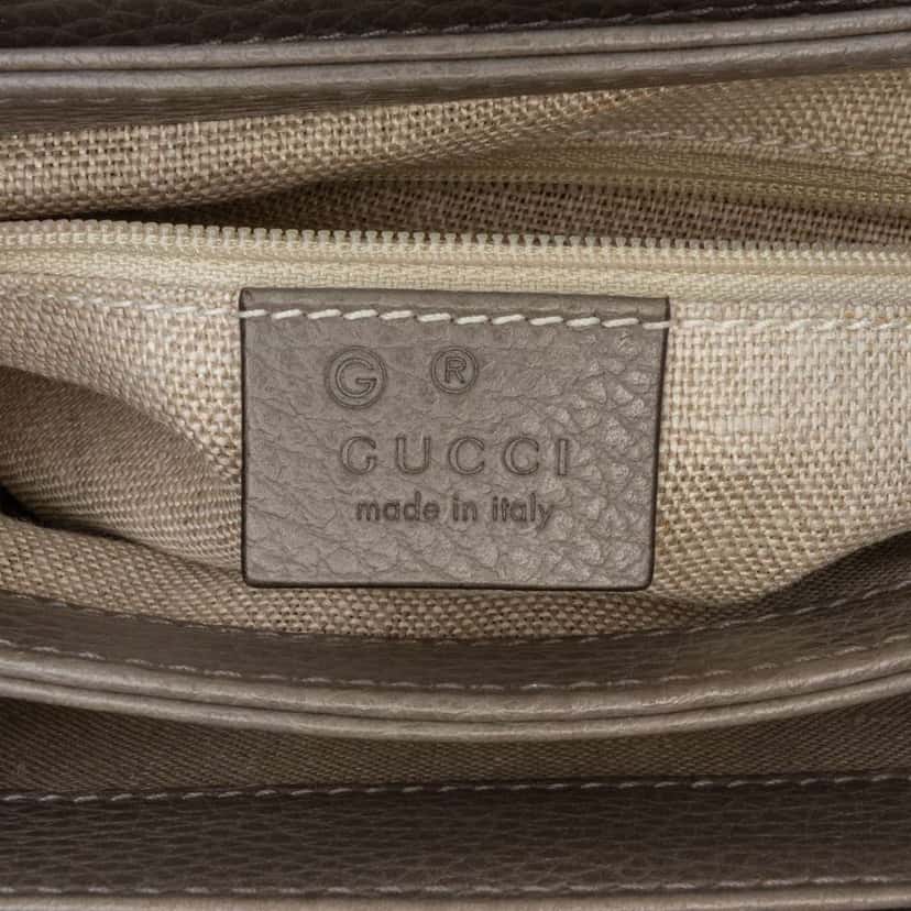 Gucci Small Dollar Calf Interlocking G Satchel Grey Leather Good condition - Box View