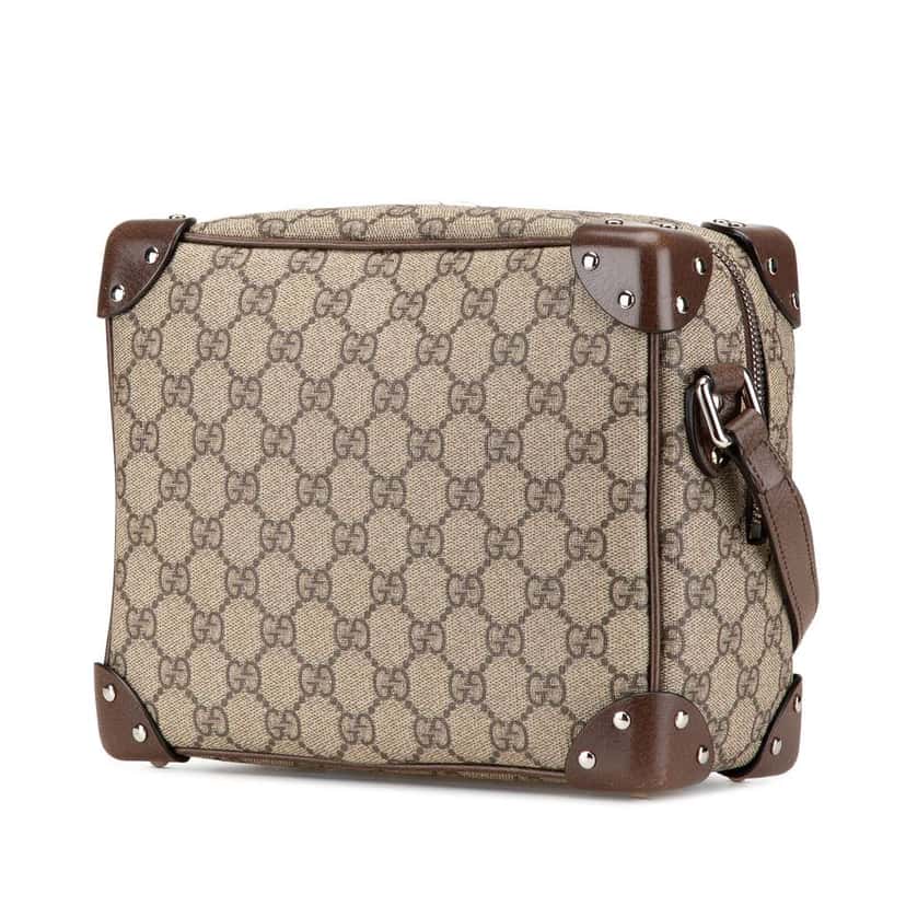 Gucci GG Supreme Soft Trunk Crossbody Brown Canvas Good condition - Back View