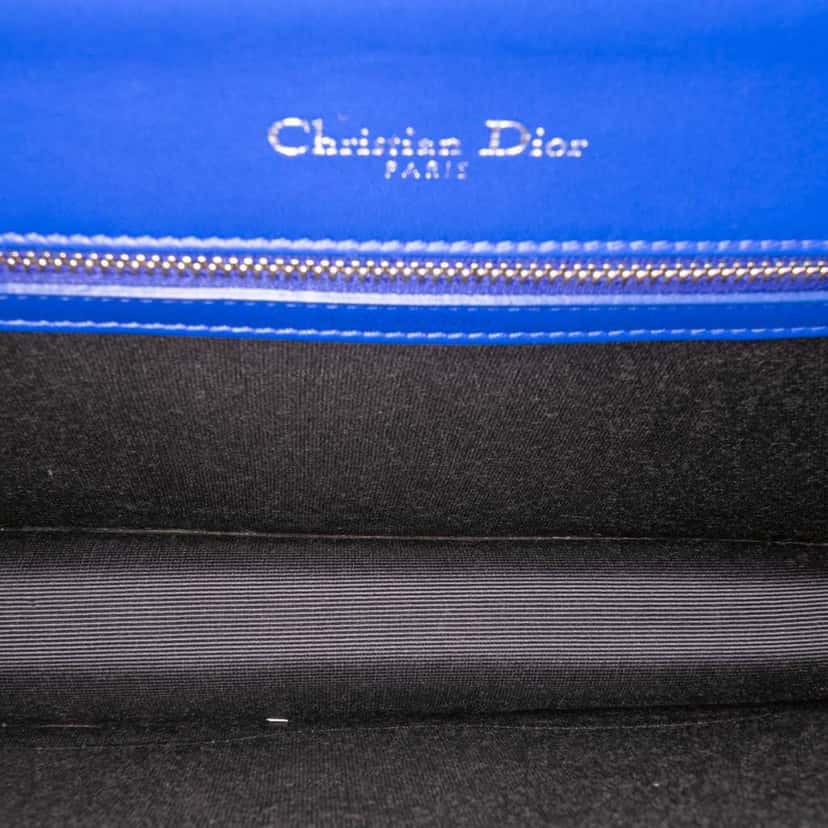 Dior Medium Lambskin Diorama Flap Blue Leather Good condition - Model View