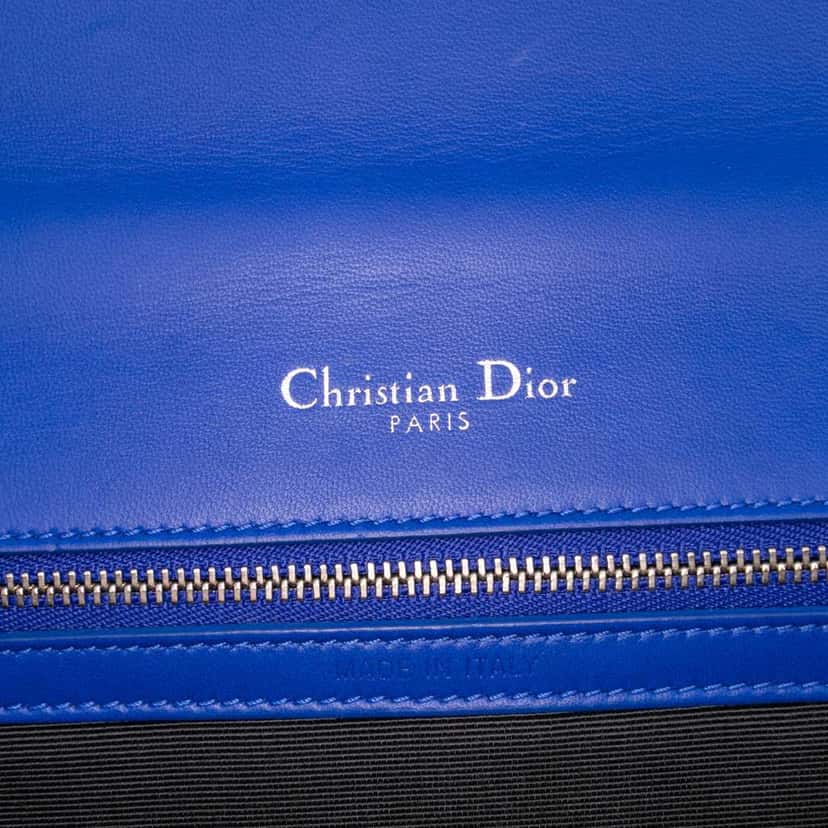 Dior Medium Lambskin Diorama Flap Blue Leather Good condition - Box View