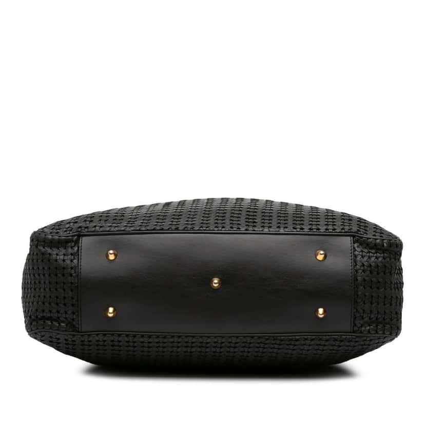 Dior Large Woven Lambskin Lady Dior Soft Shopping Tote Black Leather Good condition - Inside View