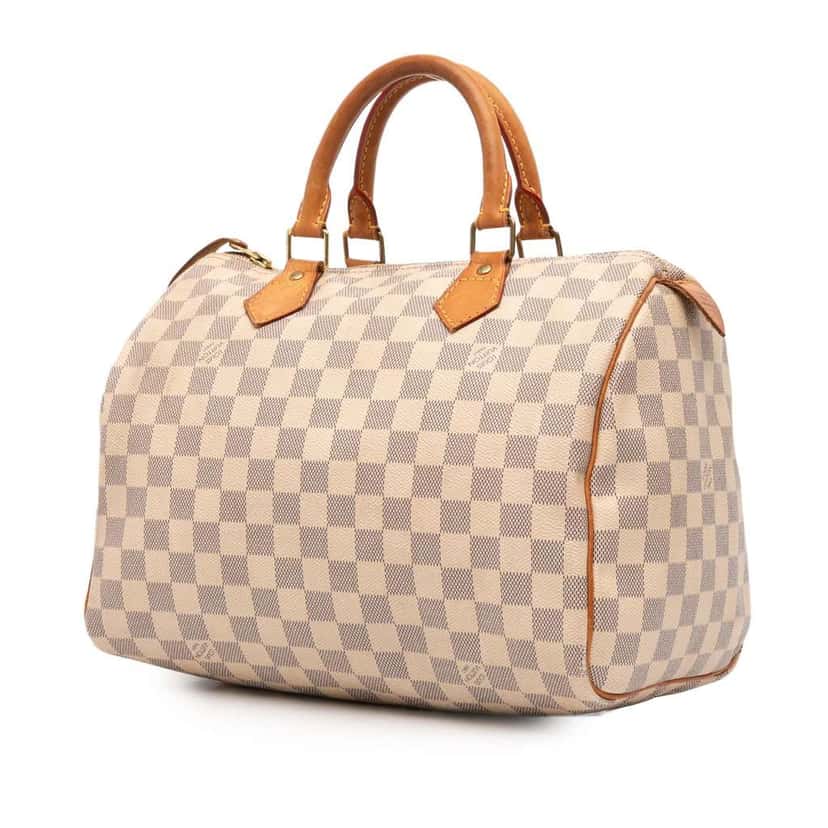 Louis Vuitton Damier Azur Speedy 30 White Good condition - Back View
