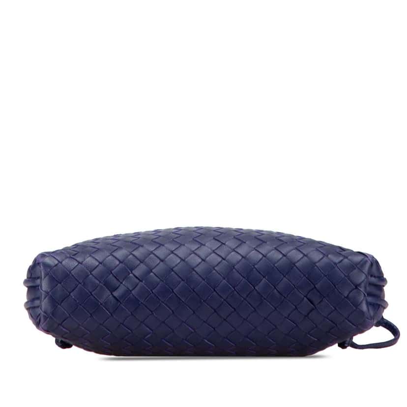 Bottega Veneta Nappa Intrecciato Nodini Crossbody Blue Leather Good condition - Inside View