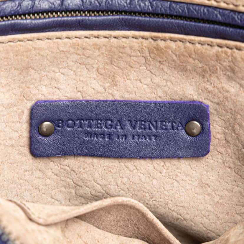 Bottega Veneta Nappa Intrecciato Nodini Crossbody Blue Leather Good condition - Box View