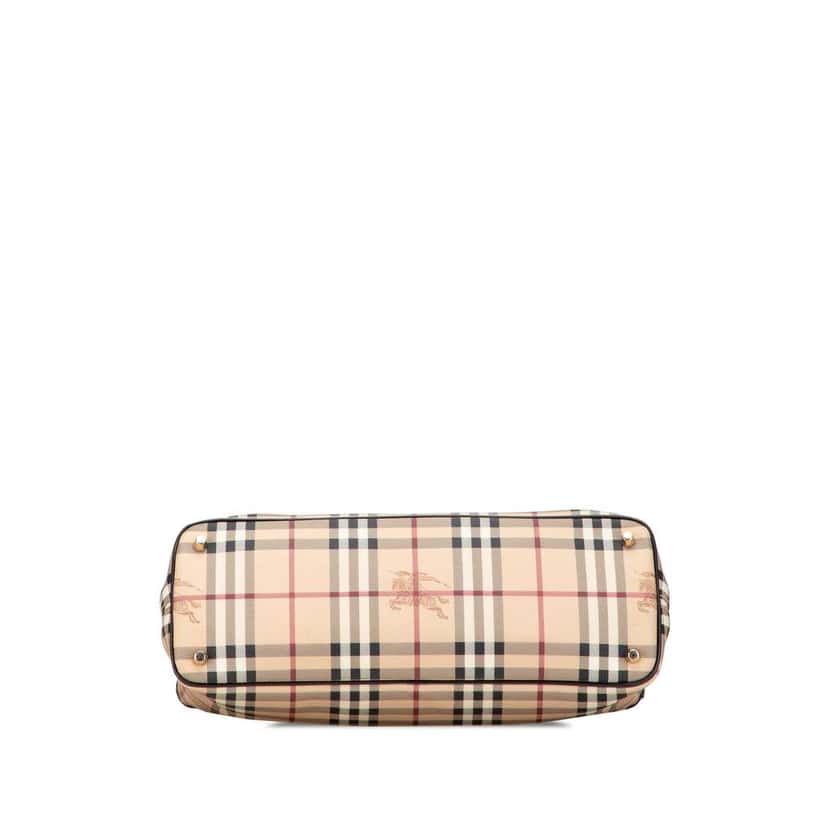 Burberry Haymarket Check Coated Canvas Tote Brown Canvas Good condition - Inside View