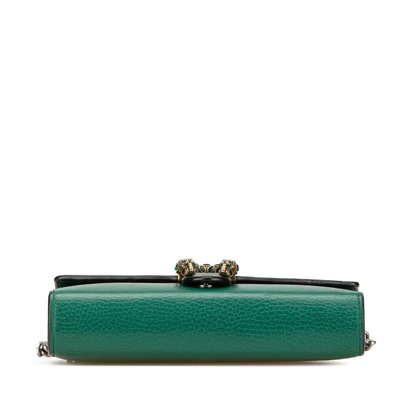 Gucci Mini Leather Dionysus Wallet on Chain Green Leather Good condition - Inside View