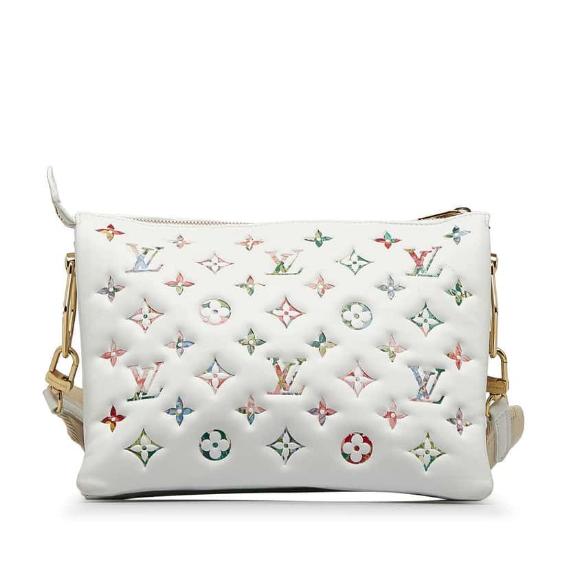 Louis Vuitton Monogram Garden Coussin PM White Leather Good condition - Inside View