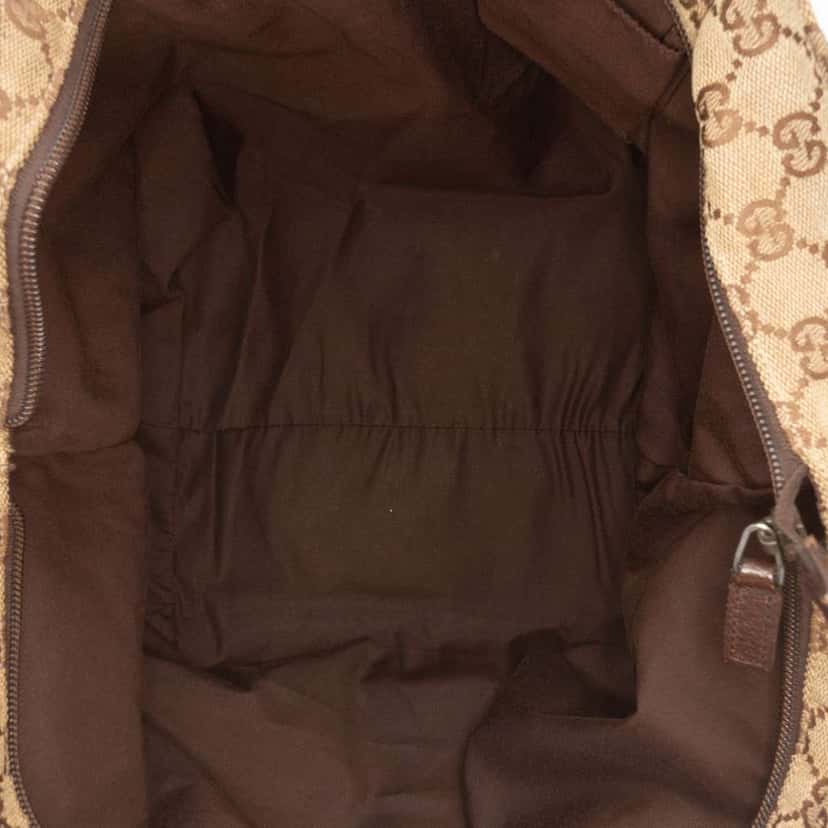 Gucci GG Canvas Web Tote Brown Canvas Fair condition - Model View