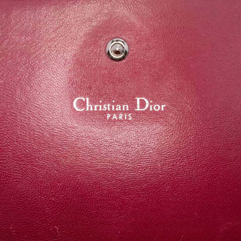 Dior Grained Calfskin Diorama Croisiere Wallet on Chain Red Leather Good condition - Box View