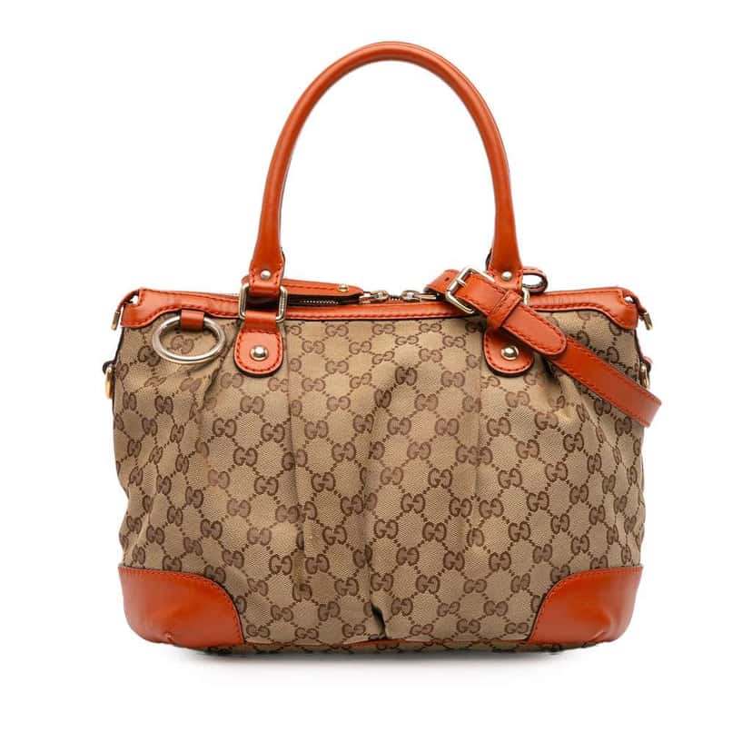 Gucci GG Canvas Sukey Satchel Brown Canvas Good condition - Front View