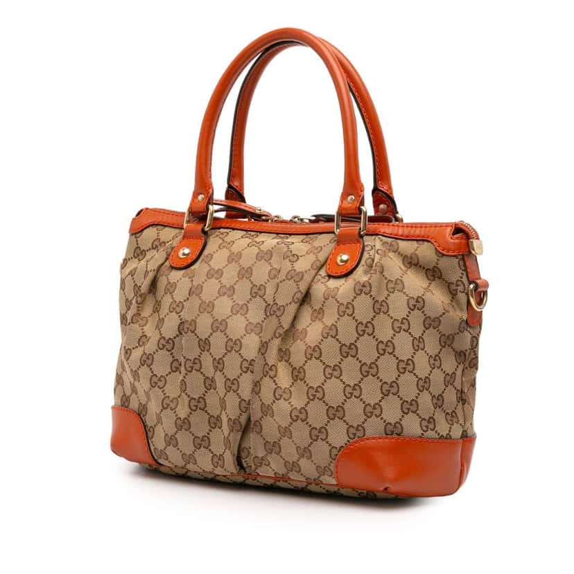 Gucci GG Canvas Sukey Satchel Brown Canvas Good condition - Back View