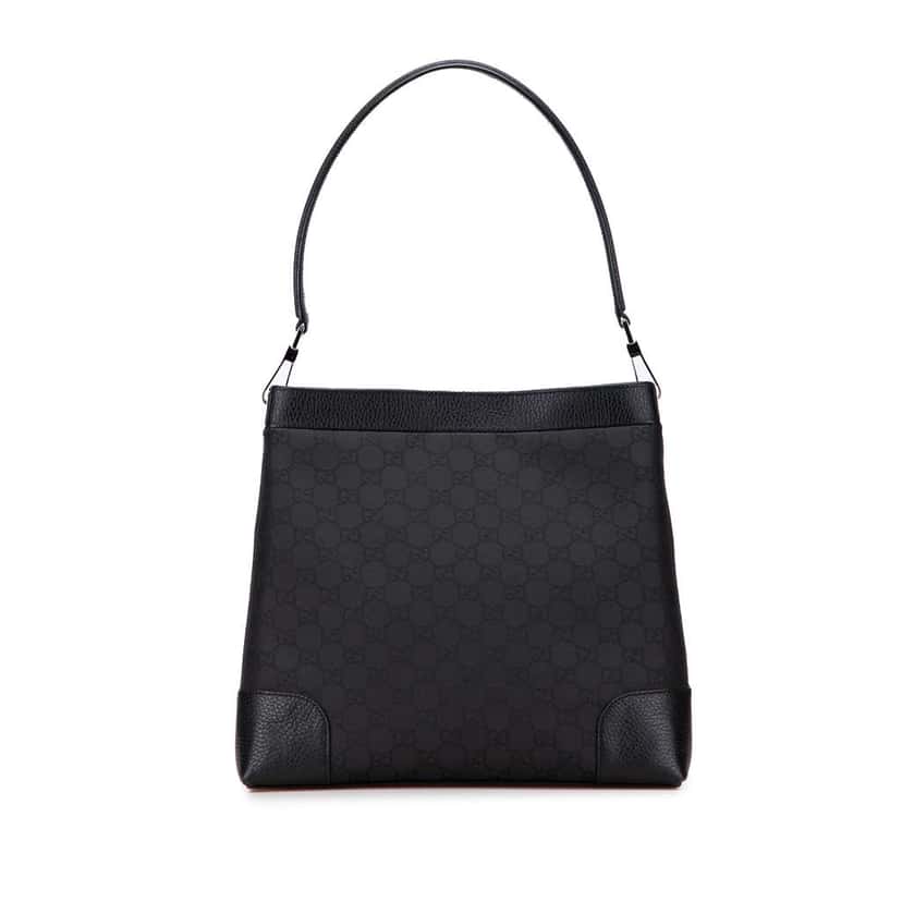 Gucci GG Nylon Shoulder Bag Black Good condition - Front View