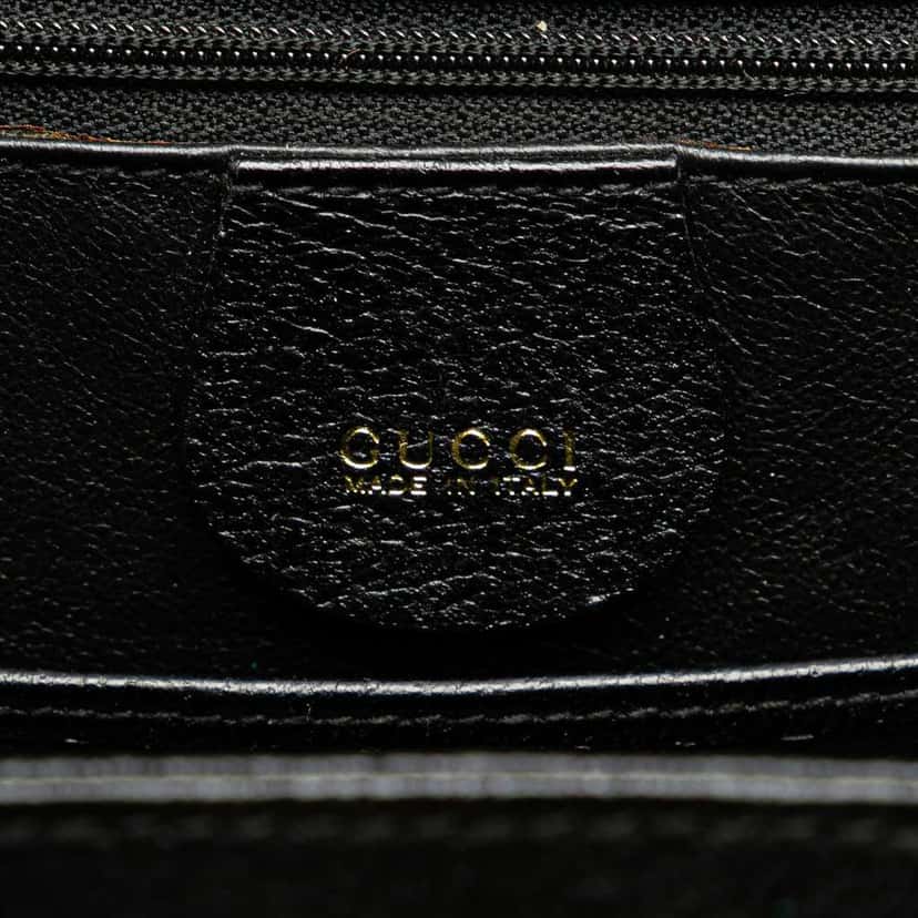 Gucci Calfskin Bamboo Night Black Leather Good condition - Box View