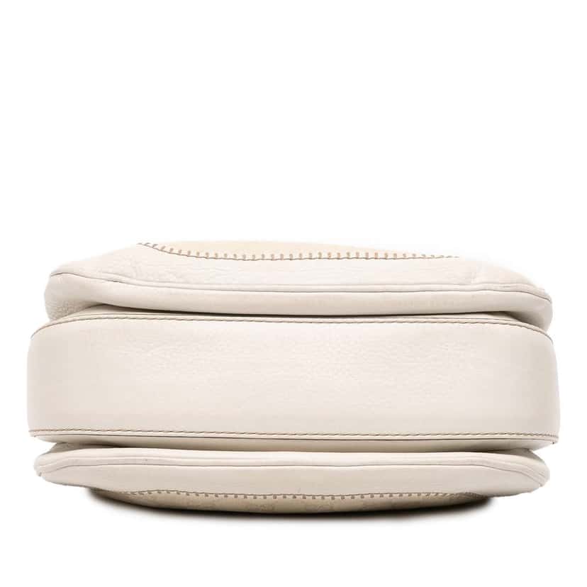 Gucci Medium GG Canvas New Bamboo Satchel White Canvas Fair condition - Inside View