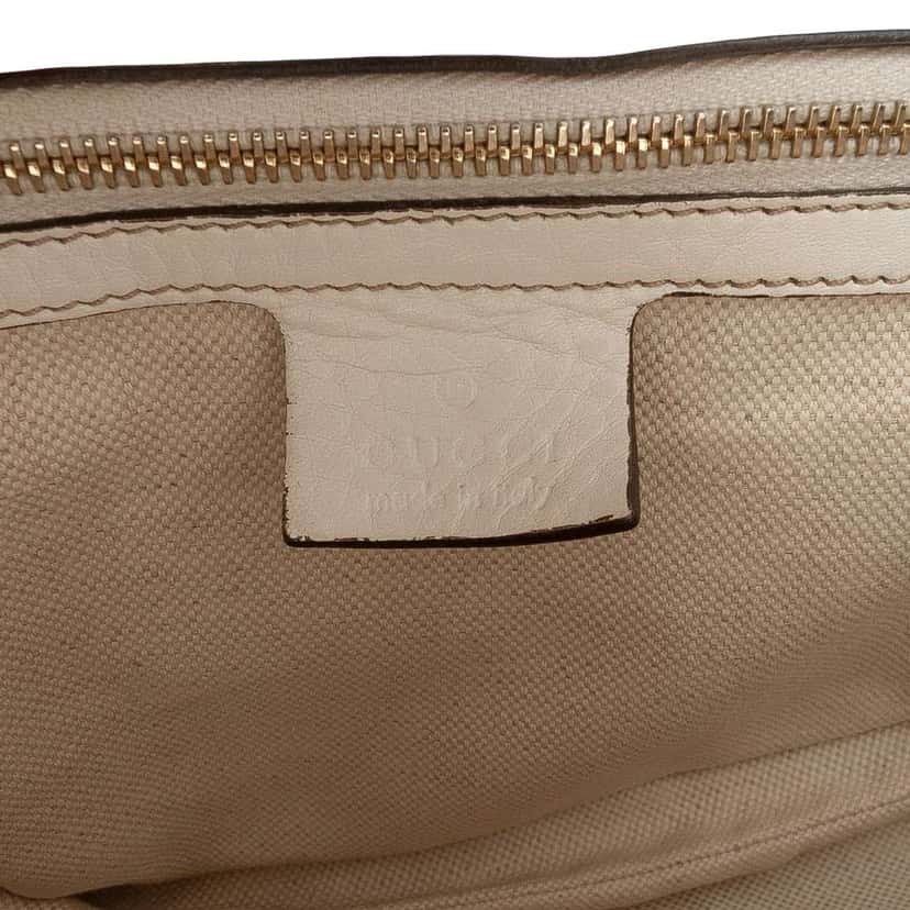 Gucci Medium GG Canvas New Bamboo Satchel White Canvas Fair condition - Box View