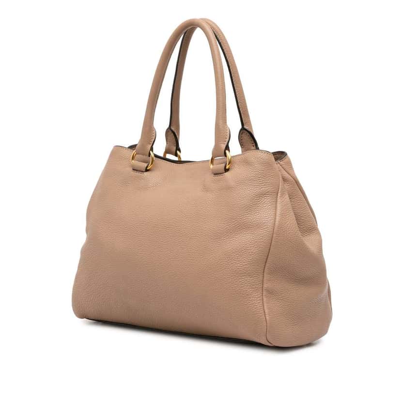 Prada Vitello Phenix Satchel Brown Leather Good condition - Back View
