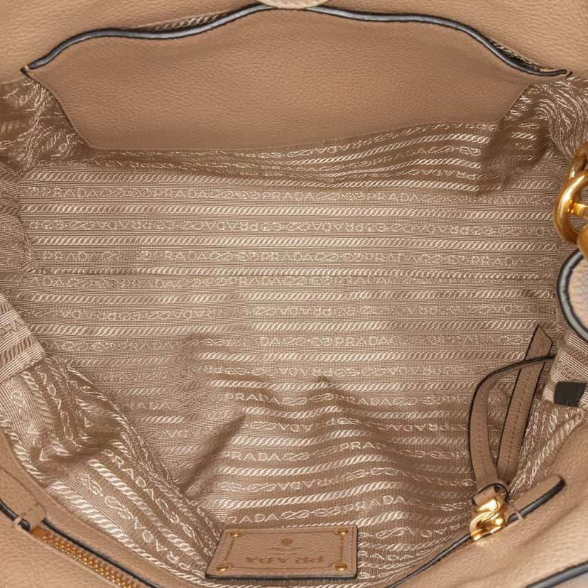 Prada Vitello Phenix Satchel Brown Leather Good condition - Model View