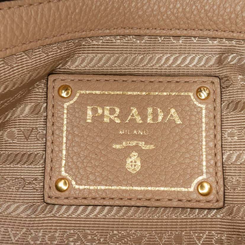 Prada Vitello Phenix Satchel Brown Leather Good condition - Box View