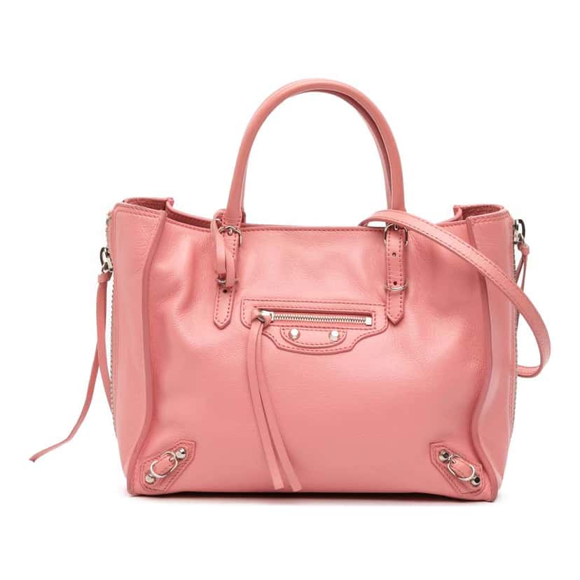 Balenciaga Mini Leather Papier A4 Zip Around Tote Pink Leather Good condition - Front View