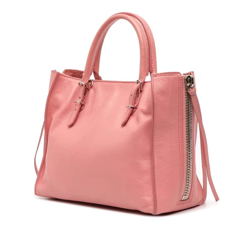 Balenciaga Mini Leather Papier A4 Zip Around Tote Pink Leather Good condition - Back View