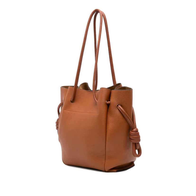Loewe Small Leather Flamenco Knot Tote Brown Leather Good condition - Back View