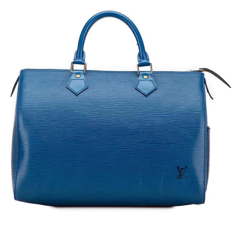 Louis Vuitton Epi Speedy 30 Blue Leather Good condition - Front View