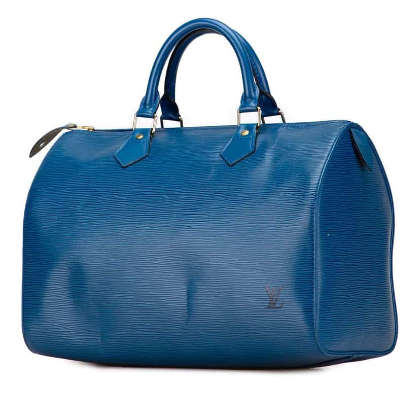 Louis Vuitton Epi Speedy 30 Blue Leather Good condition - Back View