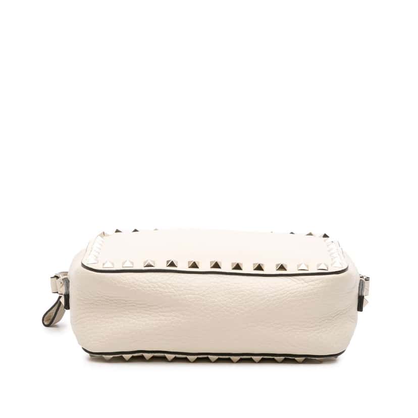 Valentino Grainy Calfskin Rockstud Camera Bag White Leather Good condition - Inside View