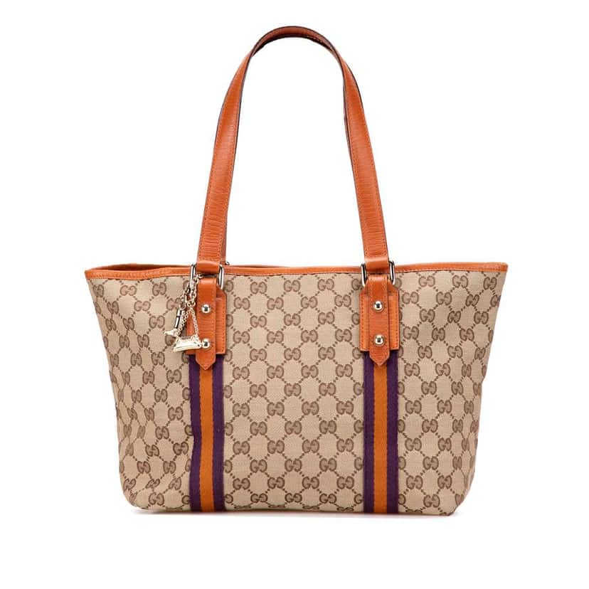 Gucci GG Canvas Jolicoeur Tote Brown Canvas Good condition - Front View