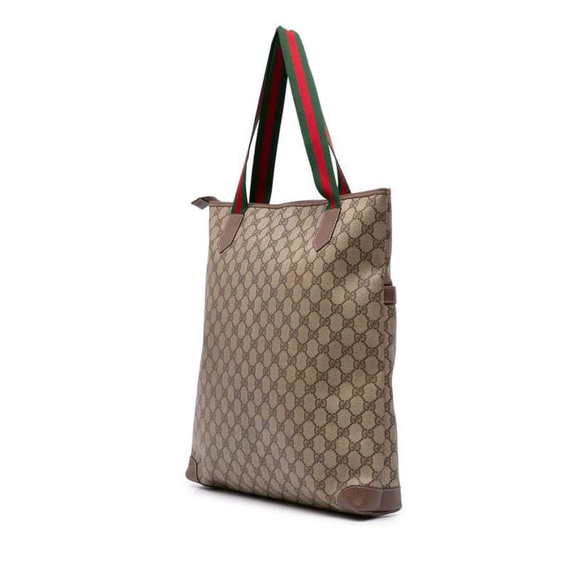 Gucci GG Supreme Web Tote Brown Canvas Good condition - Back View
