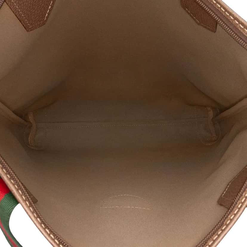 Gucci GG Supreme Web Tote Brown Canvas Good condition - Model View