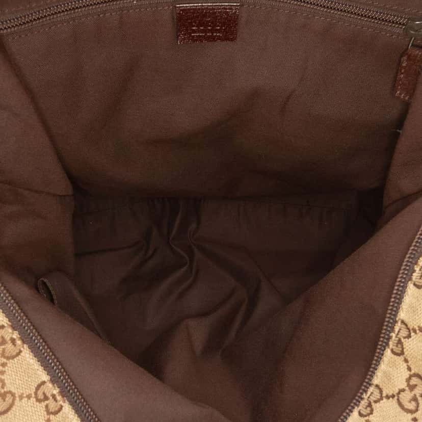 Gucci GG Canvas Web Tote Brown Canvas Good condition - Model View