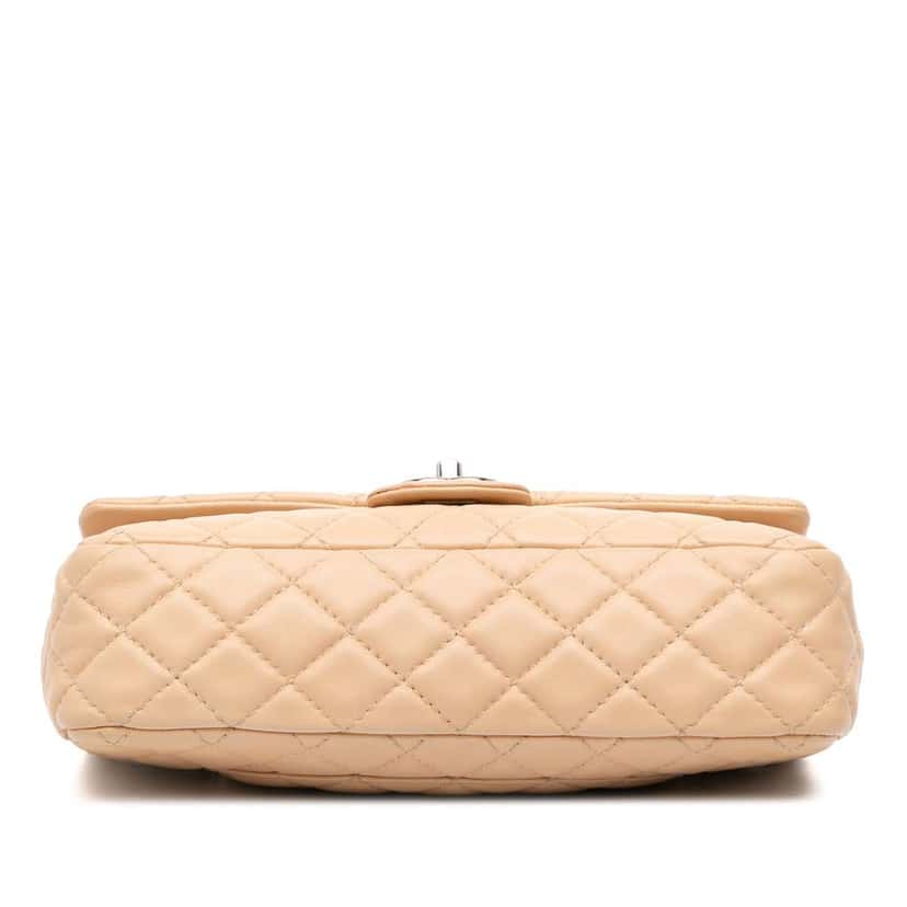 Chanel Medium Classic Lambskin Double Flap Brown Leather Good condition - Inside View