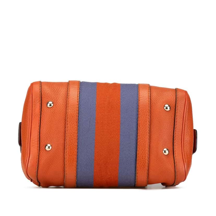 Gucci Small Leather Web Joy Boston Bag Orange Leather Good condition - Inside View