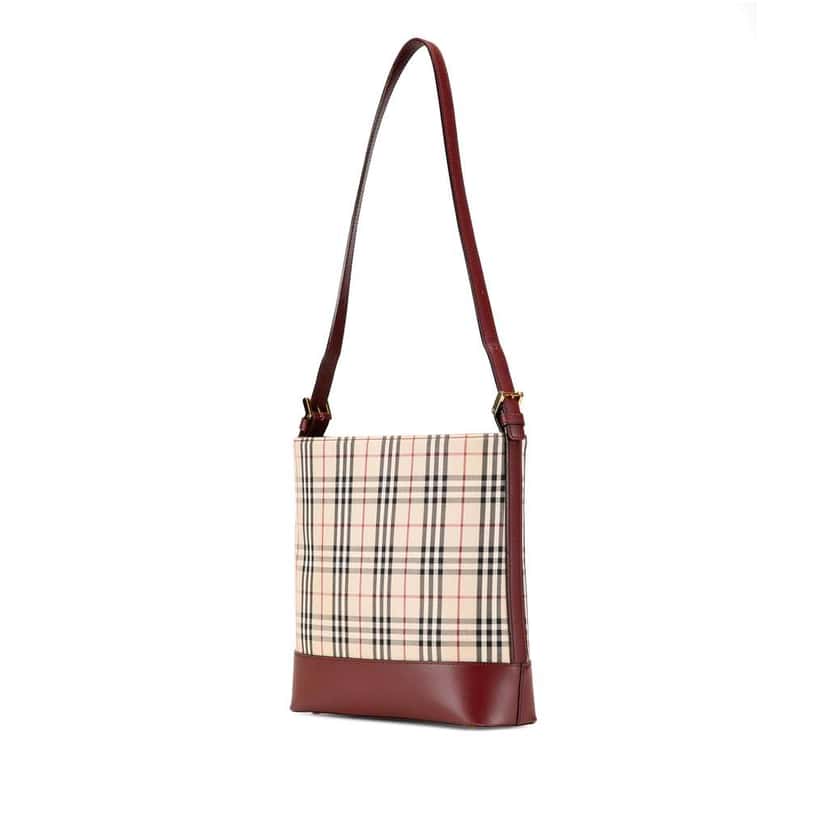 Burberry House Check Canvas Shoulder Bag Brown Canvas Good condition - Back View
