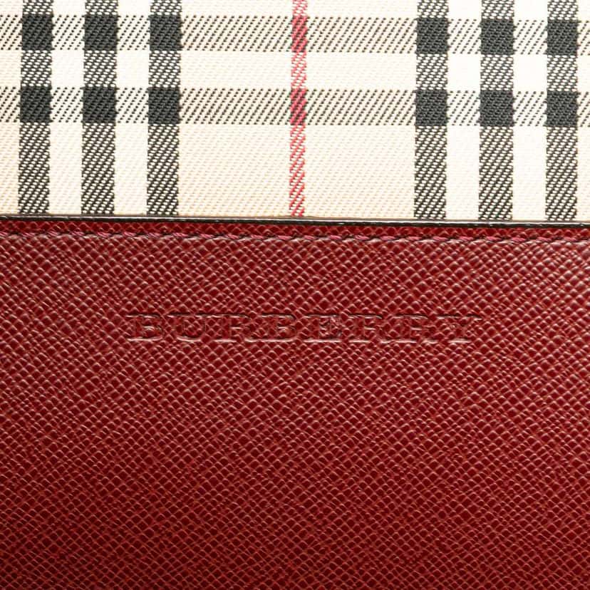 Burberry House Check Canvas Shoulder Bag Brown Canvas Good condition - Box View