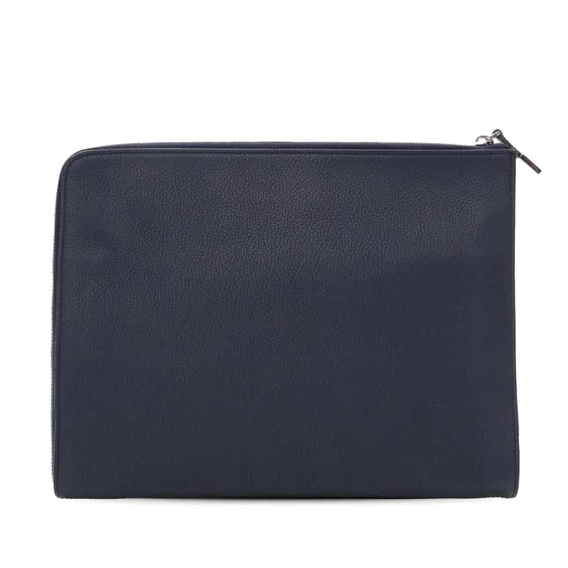 Dior Leather Document Case Blue Leather Good condition - Back View